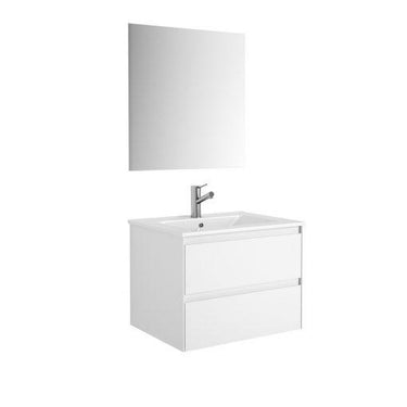 Eviva Bloom 24″ Matt White Bathroom Vanity with White Integrated Porcelain Sink Vanity Eviva